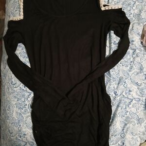 Nwt Hailey & Co. Black Long Sleeve Top with Cold Shoulders